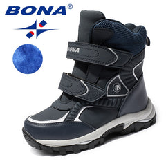 Classics Style Children Boots Hook &amp; Loop Boys Snow Boots
