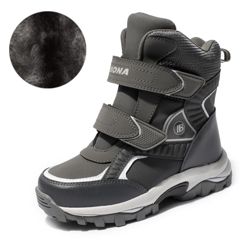 Classics Style Children Boots Hook & Loop Boys Snow Boots