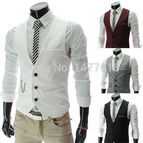 Dress Vests For Men Slim Fit Mens Suit Vest Male Waistcoat