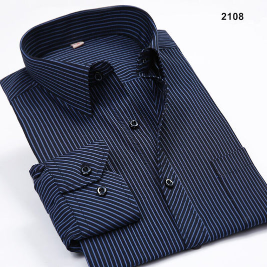 Spring Autumn Men Plaid/Striped Shirts Men