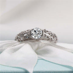 CC Vintage Rings For Women Palace Pattern Silver Color Wedding Engagement Ring