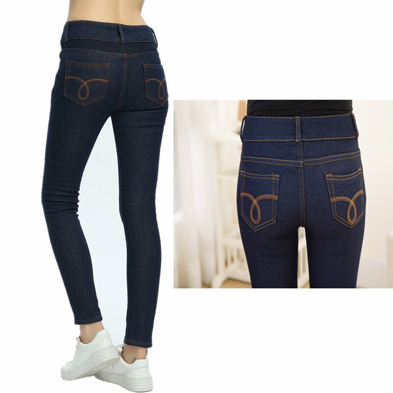 Winter Jeans Women Fleeces Inside Thickening Denim Pants