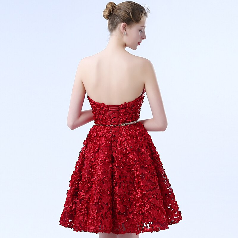 Homecoming Dresses: A-Line Sweetheart Short Prom Dresses Backless Lacing