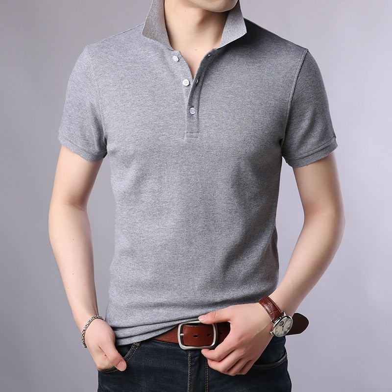 Fashion Brands Polo Shirt Men 100% Cotton Summer Slim Fit Short Sleeve