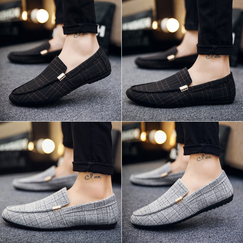 Men Casual Shoes Spring Summer Men Loafers Slip On Light Canvas
