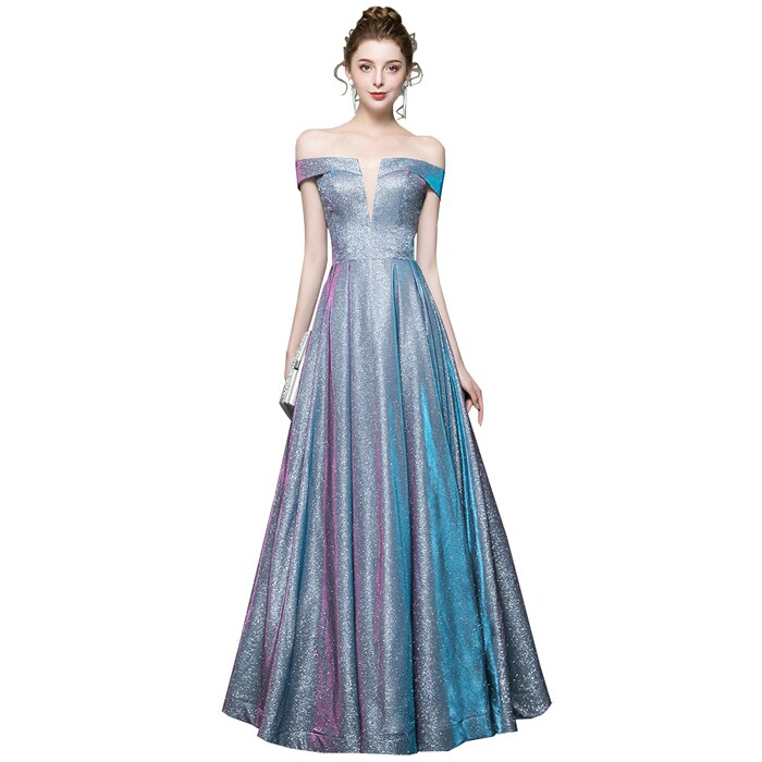 Evening wear Dresses: V-Neck A Line Long Evening Dresses Party