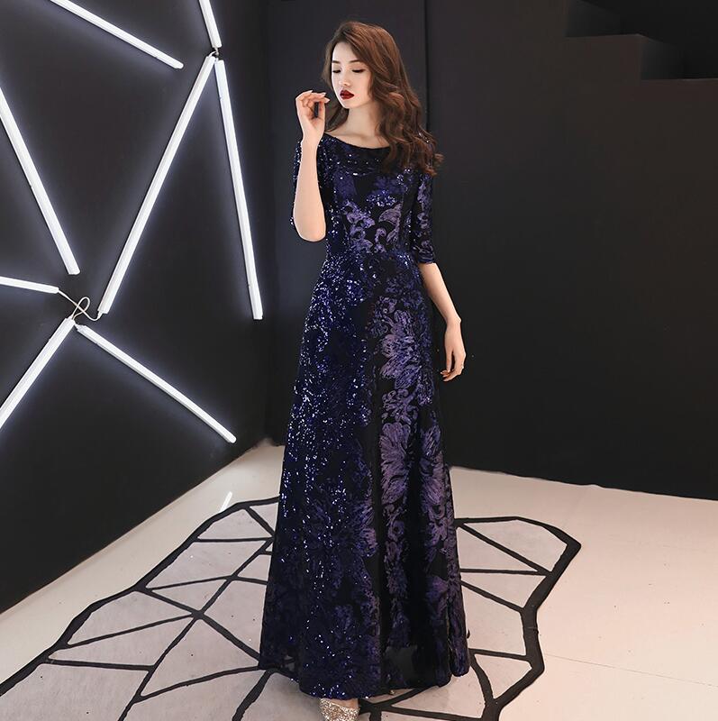 Evening wear Dresses: Elegant Sequined Evening Gowns Long Formal Evening