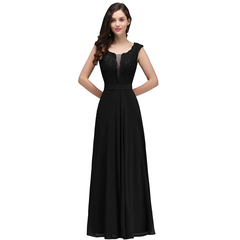 Homecoming Dresses: Long Prom Dresses Scoop Neck Lace Appliques A-Line