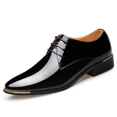 Men's Quality Patent Leather Shoes White Wedding Shoes