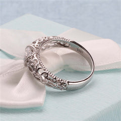 CC Vintage Rings For Women Palace Pattern Silver Color Wedding Engagement Ring