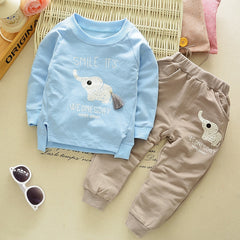 Children Spring Clothing Long Sleeved Cartoon Animal Clothes Suit Kids