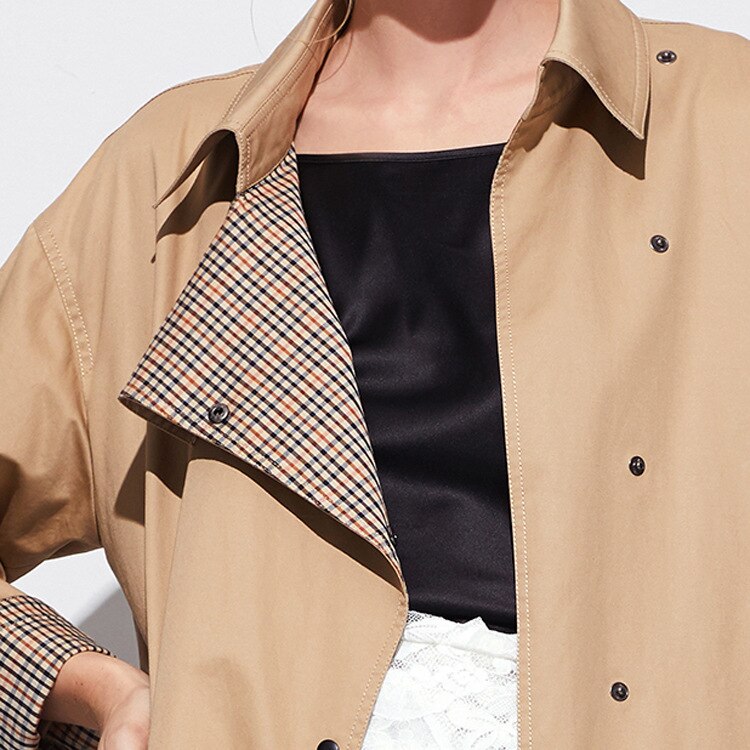 spring and autumn long casual windbreaker women's jacket