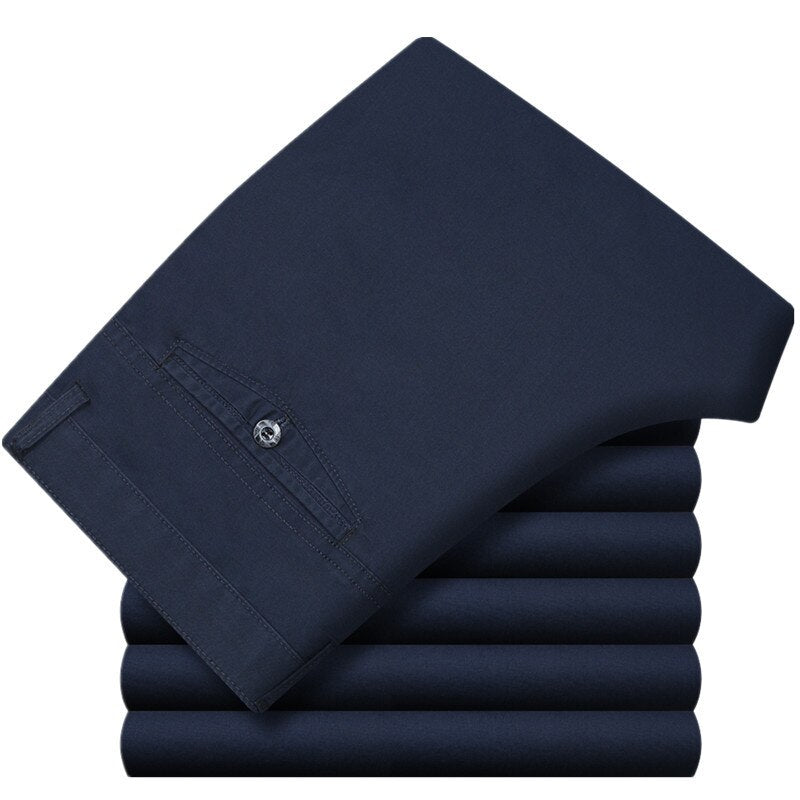 Spring Summer thin Suit Pants men middle-aged cotton slacks
