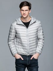 Man Winter Autumn Jacket White Duck Down Jackets Men Hooded Ultra Light