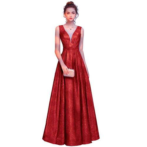 Homecoming Dresses: V Neck High Split Tulle Sleeveless Evening Gown A-Line Lace Up