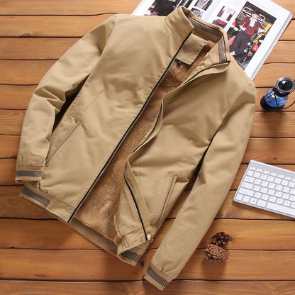 DIMUSI Autumn Mens Bomber Jackets Casual Male Outwear Fleece Thick Warm