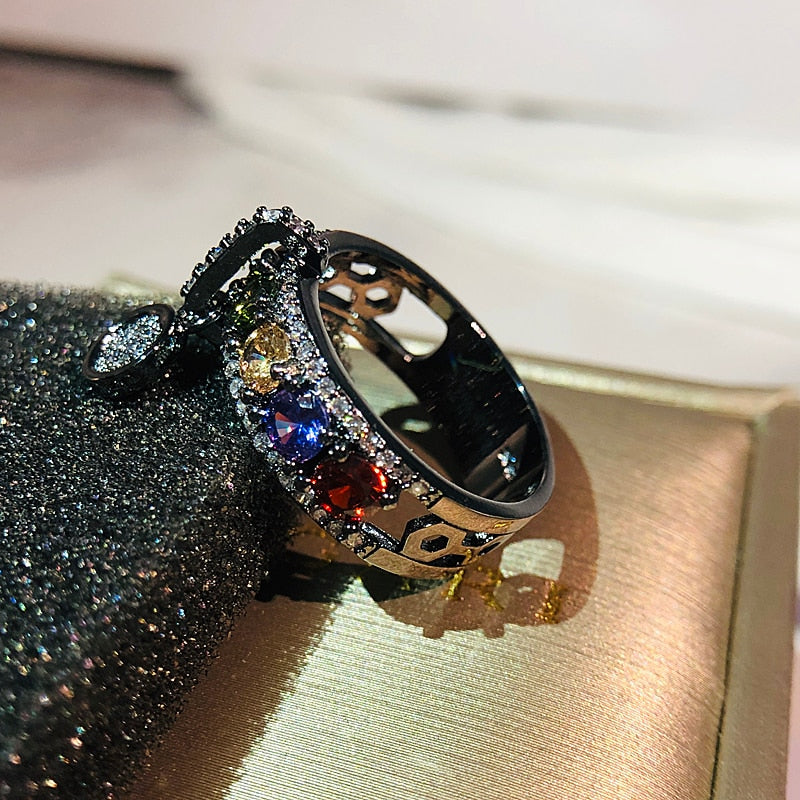 Vintage Rose Gold Filled Wedding Rings For Women Fashion Jewelry