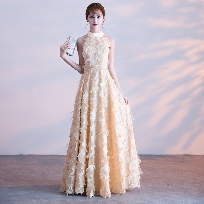 Evening wear Dresses: Burgundy Elegant Long Evening Dress Lace Feather