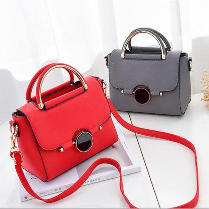 Crossbody Bags For Women PU Leather Handbag Round Lock Design Shoulder