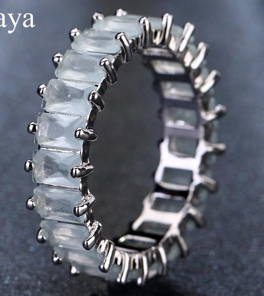 EMMAYA Silver Color Unique Design CZ Ring Paved Austrian Zircon