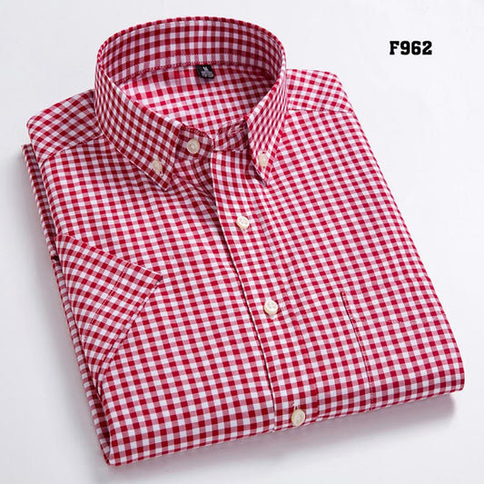 High Quality Men Oxford Casual Shirts Leisure Design Plaid Men