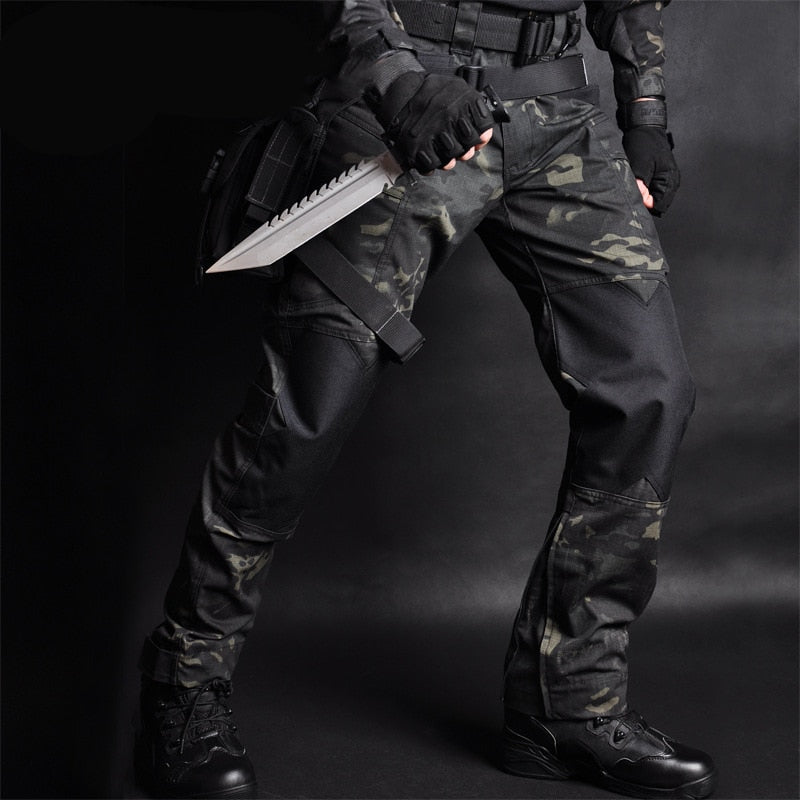 Men Jogger Tactical Pants Camouflage Military Cargo Sweatpants Loose