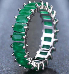 EMMAYA Silver Color Unique Design CZ Ring Paved Austrian Zircon