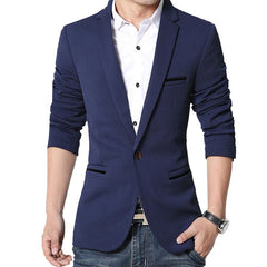 Brand Mens Casual Blazers Autumn Spring Fashion Slim Suit Jacket