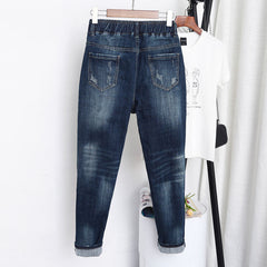 5XL High Waist Jeans Women Vintage Plus Size Jeans Femme Harem Pants Loose