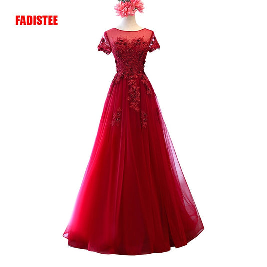 elegant party prom dress Vestido de Festa A-line lace