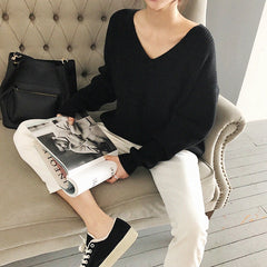 Colorfaith Winter Spring Women's Knitwear V-Neck Minimalist Tops