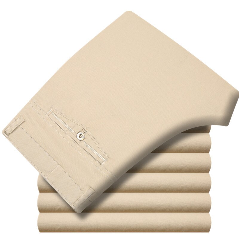 Spring Summer thin Suit Pants men middle-aged cotton slacks