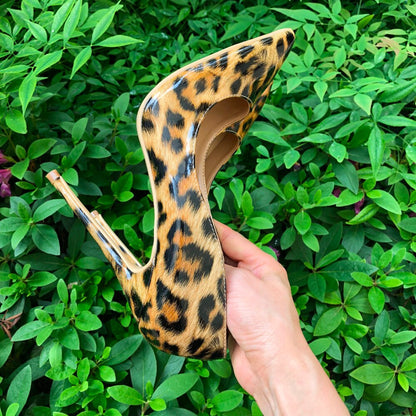 Veowalk Brand Italian Style Women Sexy Leopard Pointed Toe High Heel Shoes