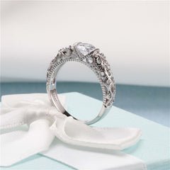 CC Vintage Rings For Women Palace Pattern Silver Color Wedding Engagement Ring