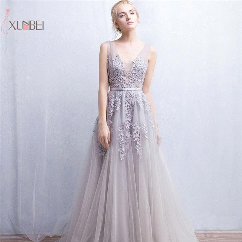 Homecoming Dresses: Women Elegant V Neck Tulle Sleeveless Lace Bridesmaid Dress