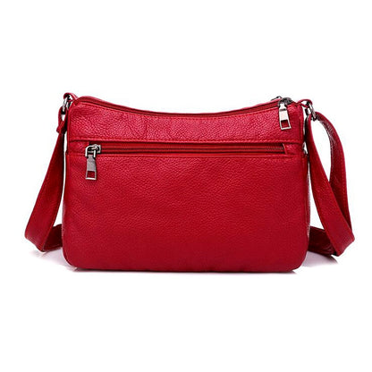 Fashion Women Bag Pu Soft Leather Shoulder Bag Multi-layer Crossbody Bag