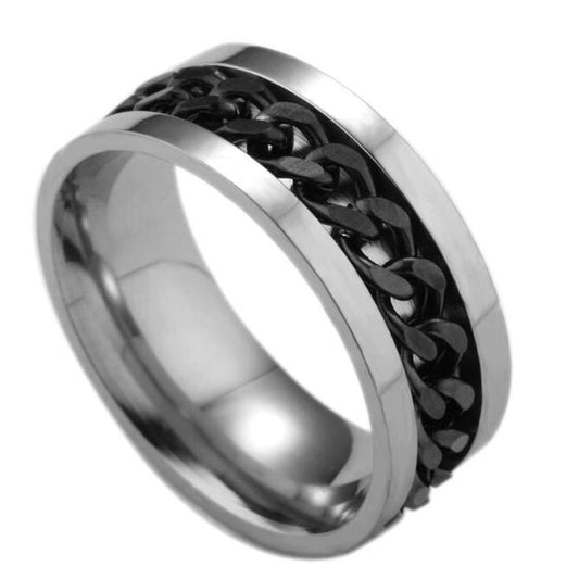 Cool Stainless Steel Rotatable Men Couple Ring High Quality Spinner Chain Rotable