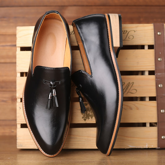 Men Dress Shoes Gentlemen British style Paty Leather Wedding Shoes Men Flats