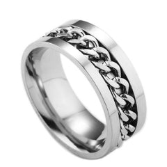 Cool Stainless Steel Rotatable Men Couple Ring High Quality Spinner Chain Rotable