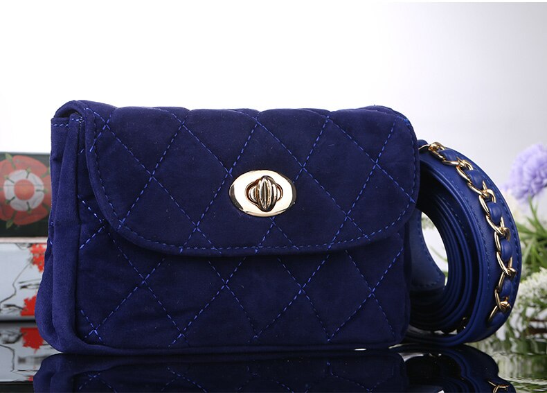 Fashion Leather Waist Bag Women Fanny Chest Bag Pack Female Plaid