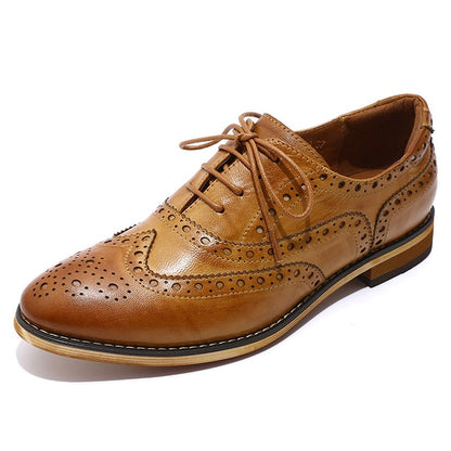 Mona Flying Women Genuine Leather Oxfords Shoes Handmade Leisure