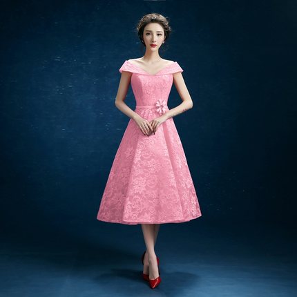 Homecoming Dresses: Prom Party Dress Evening Lace Dresses V-neck