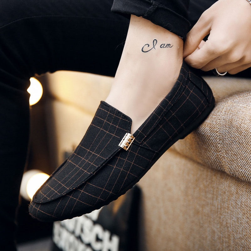 Men Casual Shoes Spring Summer Men Loafers Slip On Light Canvas