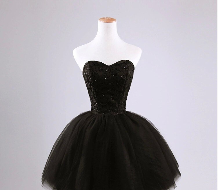 Homecoming Dresses: Women Black Wedding Party Dress Female Graduation Dance