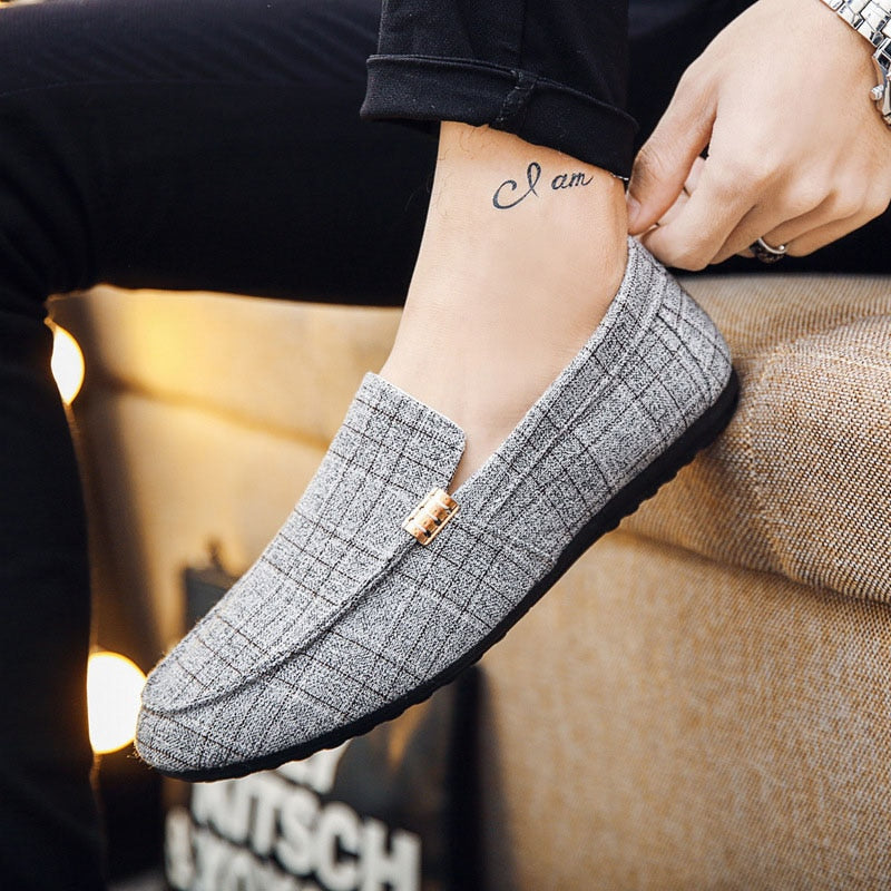Men Casual Shoes Spring Summer Men Loafers Slip On Light Canvas