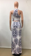 Long Dress Women Printed Beach Evening Maxi Dresses Sleeveless Bodycon Sundress