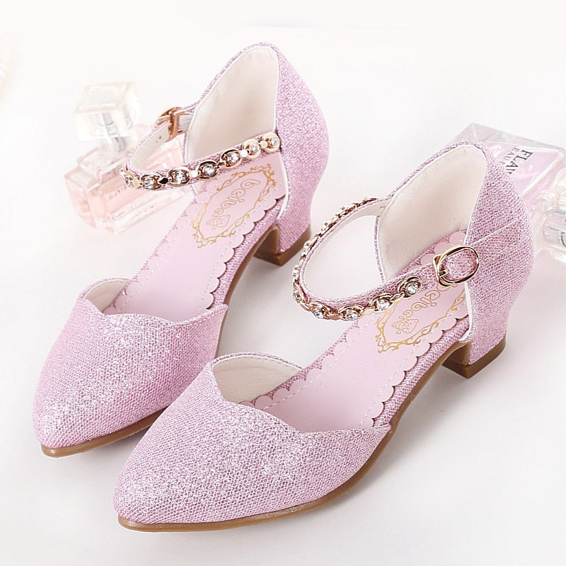 Princess Girls Sandals Kids Shoes For Girls Dress Shoes Little High Heel