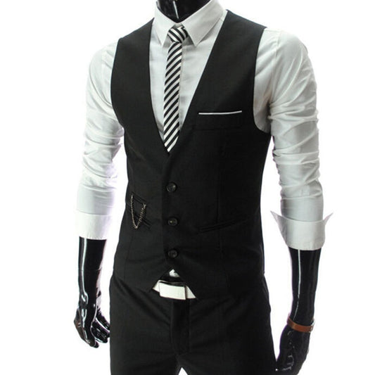 Dress Vests For Men Slim Fit Mens Suit Vest Male Waistcoat