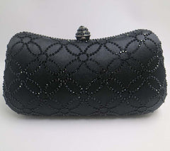 Flower Emerald Dark Green Rhinestone Crystal Clutch Evening Bags for Womens