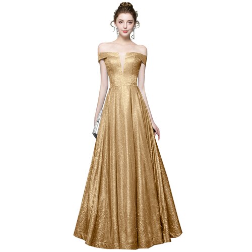 Evening wear Dresses: V-Neck A Line Long Evening Dresses Party